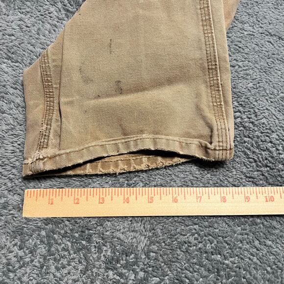 Carhartt Pants Mens 32 X32 Dungaree Light Brown Tan Distressed Carpenter - Picture 10 of 10
